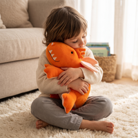 Verzwaarde oranje draak knuffel