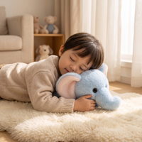 Verzwaarde blauwe olifant knuffel 30 cm