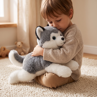 Verzwaarde husky knuffel grijs en wit