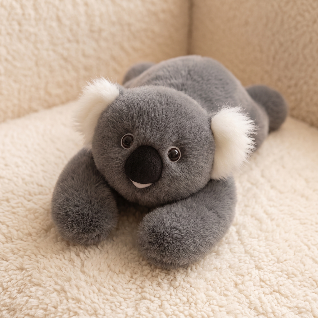 Rustgevende verzwaarde grijze koala knuffel