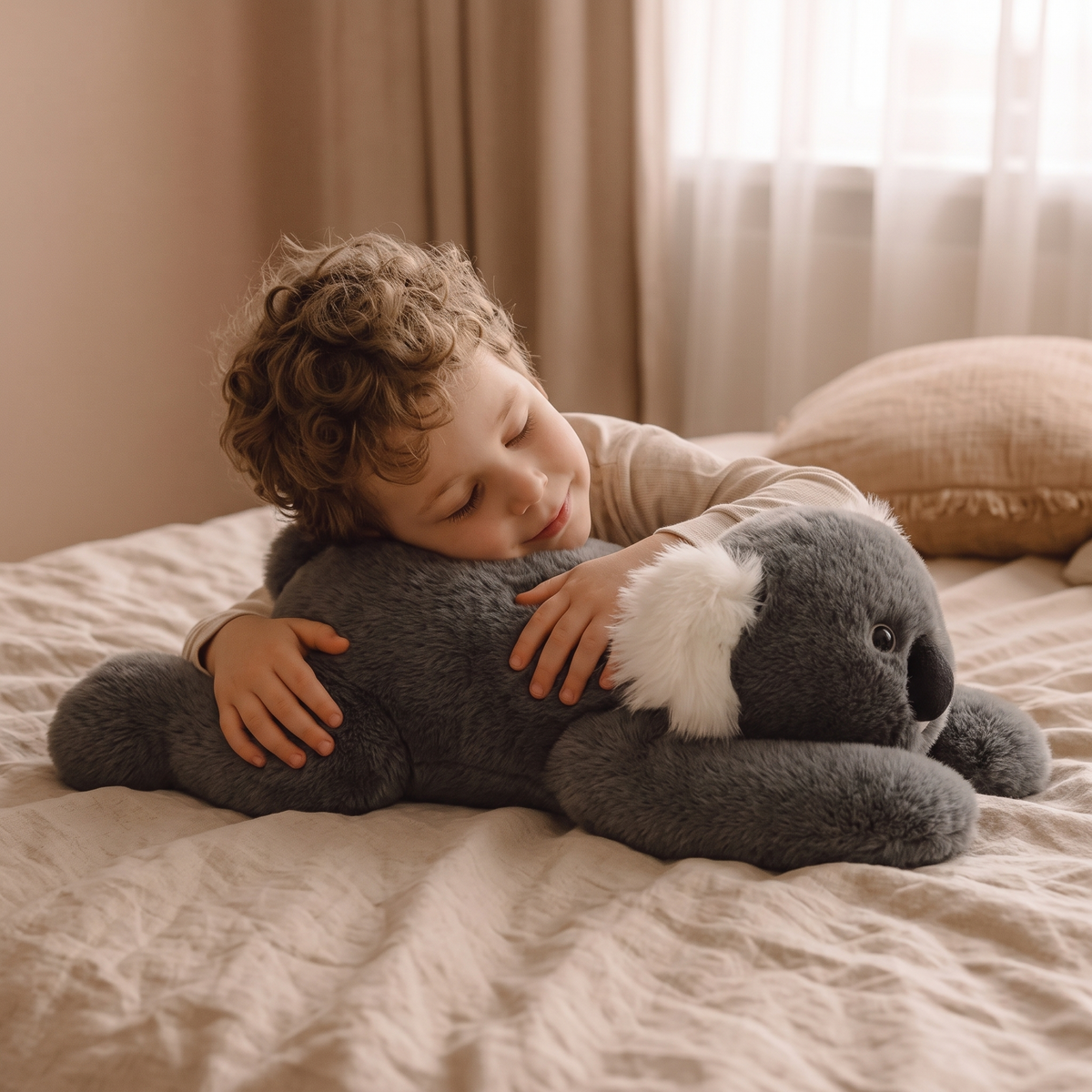 Rustgevende verzwaarde grijze koala knuffel
