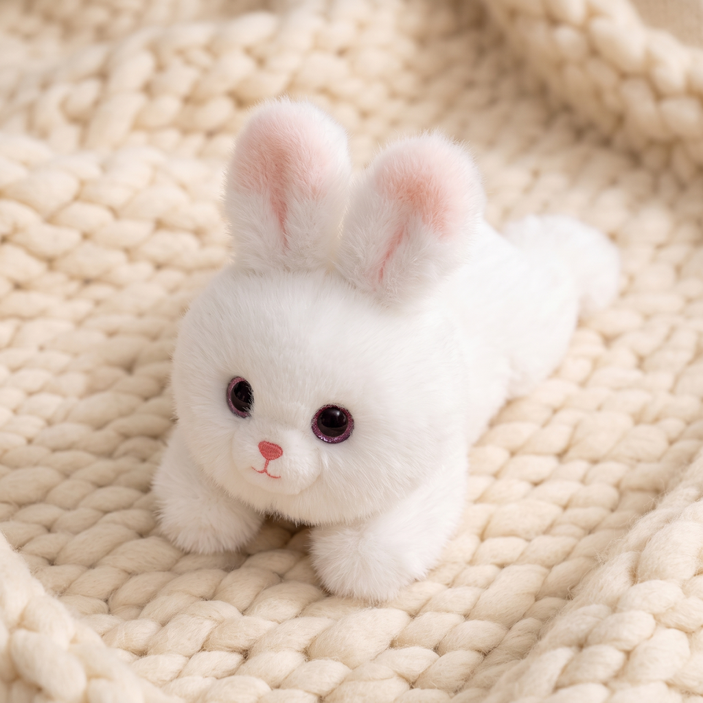 Verzwaarde witte konijn knuffel 30 cm