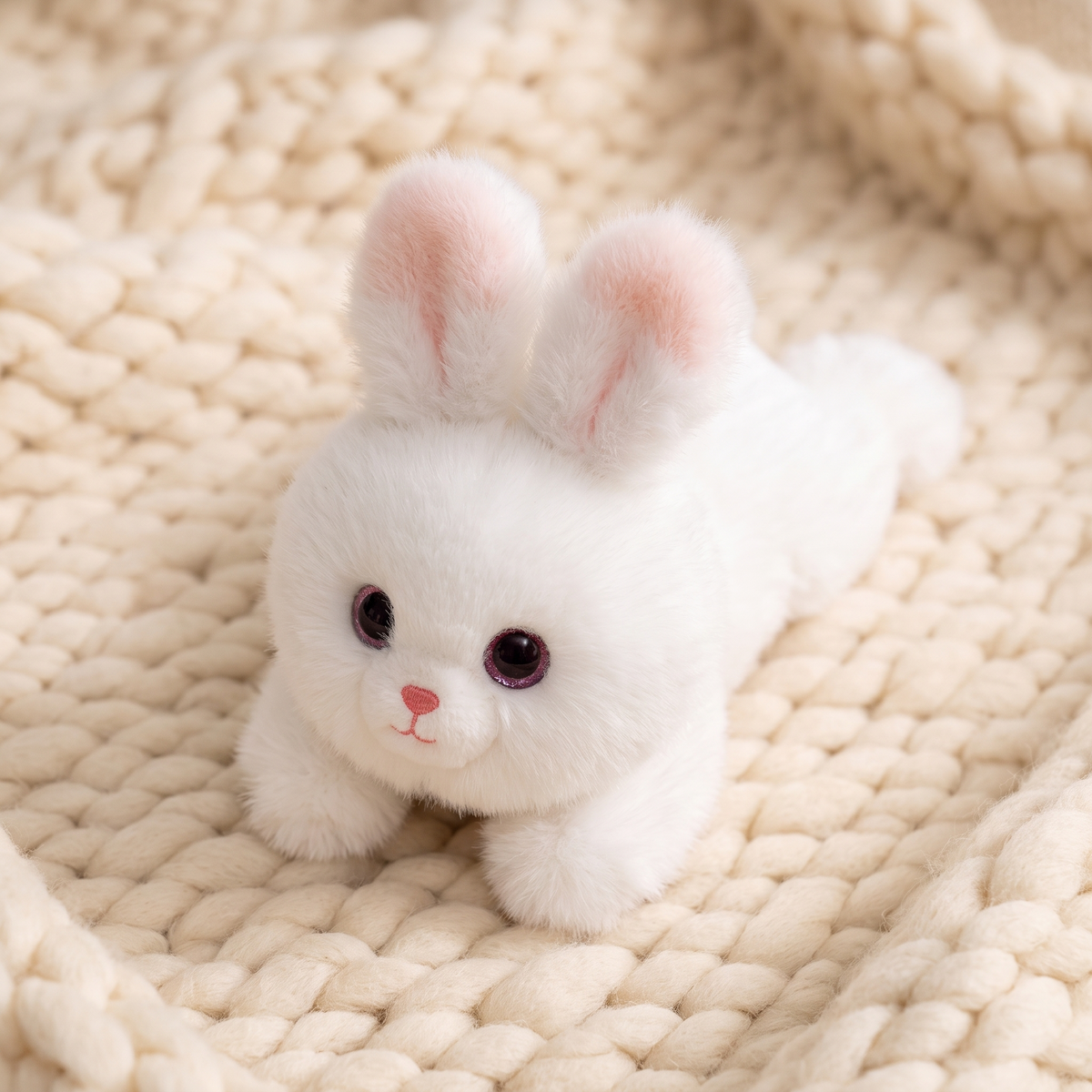 Verzwaarde witte konijn knuffel 30 cm