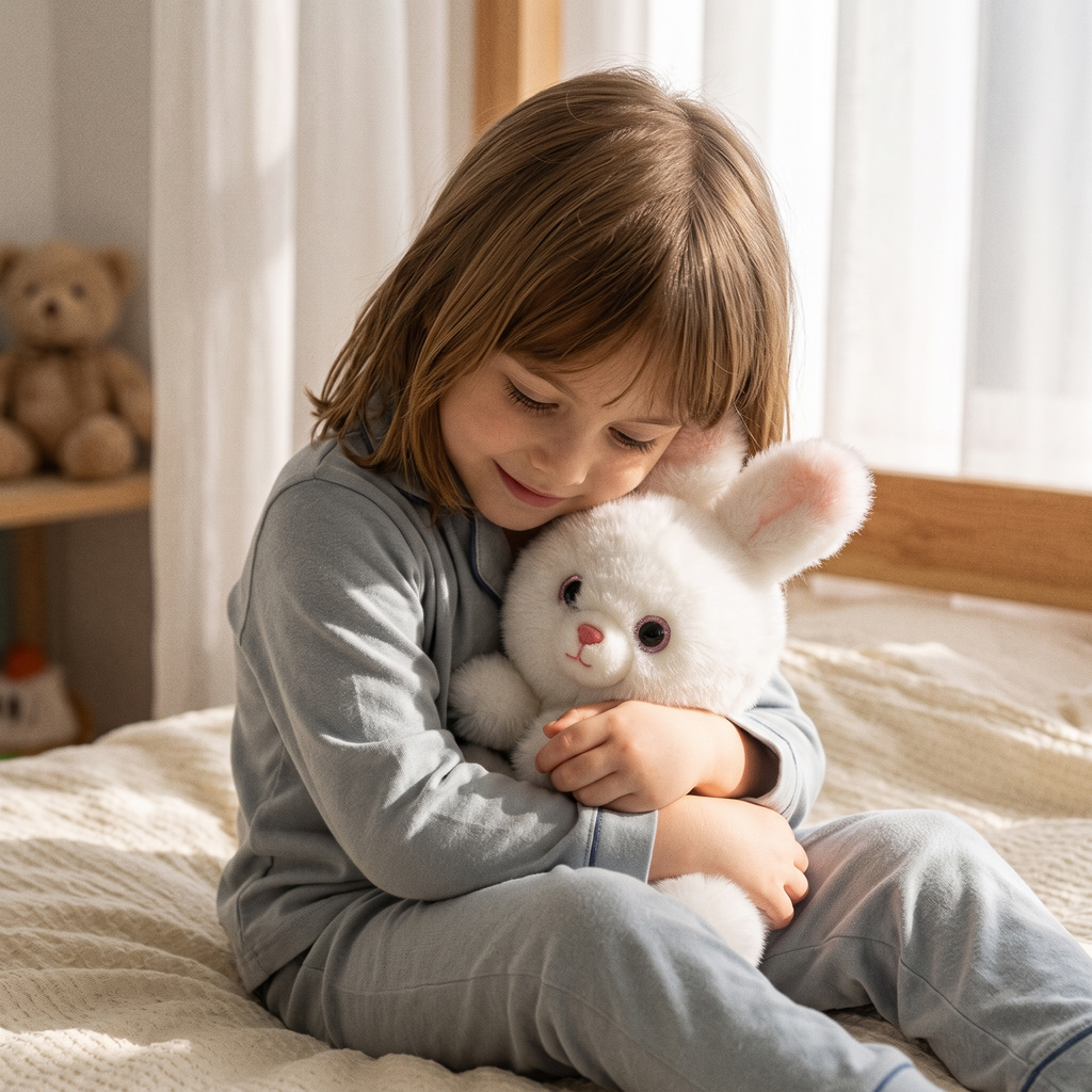 Verzwaarde witte konijn knuffel 30 cm