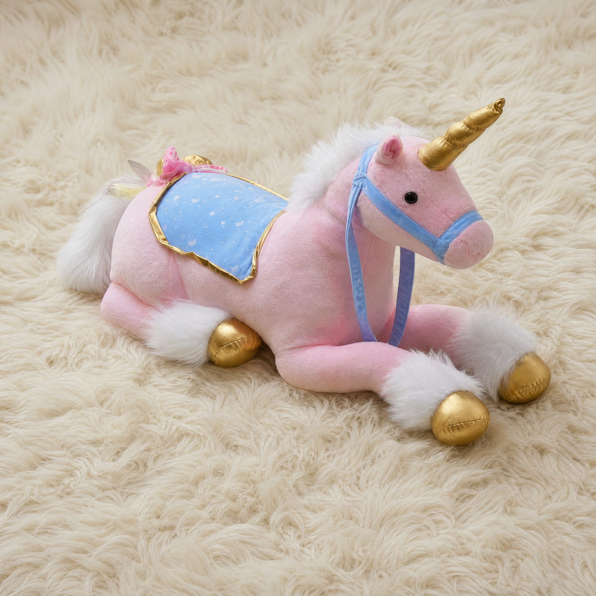 Reusachtige roze eenhoorn knuffel 100 cm