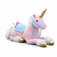 Reusachtige roze eenhoorn knuffel 100 cm