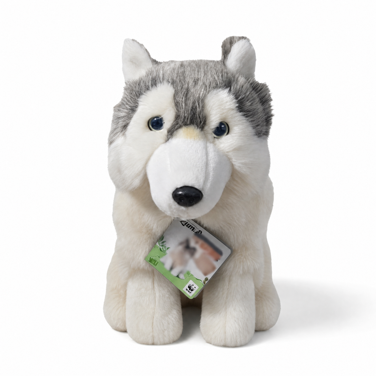 Grijze Siberische wolf knuffel 28 cm