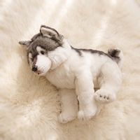 Grijs-witte wolf knuffel 38 cm