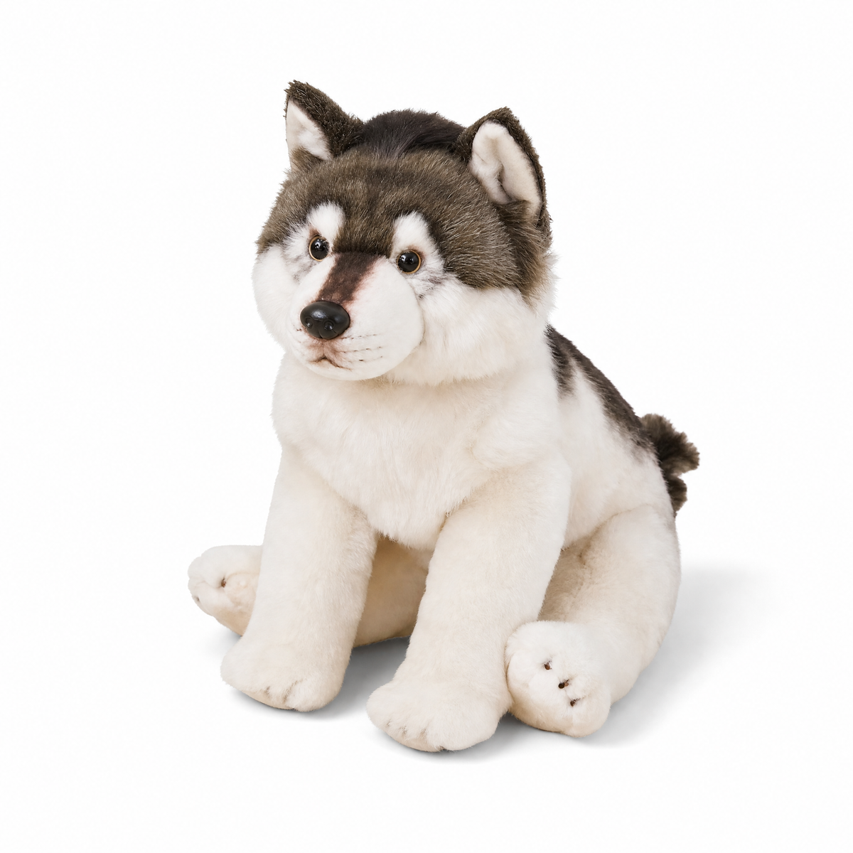 Grijs-witte wolf knuffel 38 cm