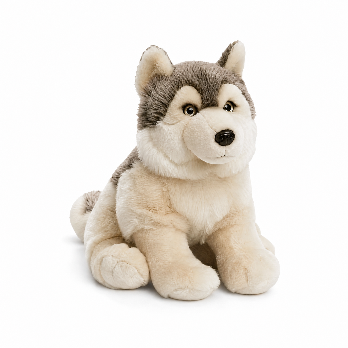 Realistische grijze wolf knuffel 30 cm
