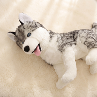 Grijze husky wolf knuffel 53 cm