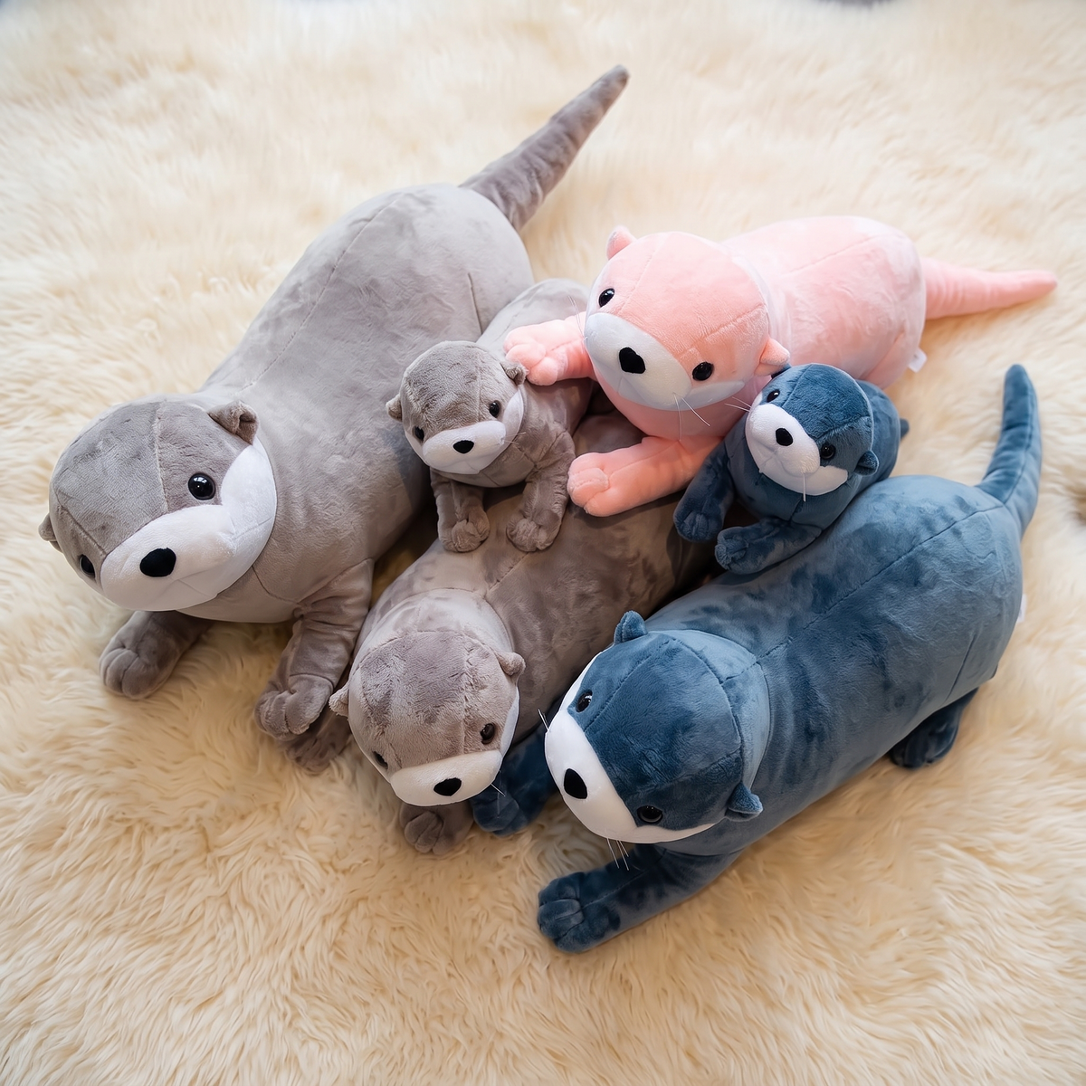 Grijze otter knuffel 40 tot 80 cm