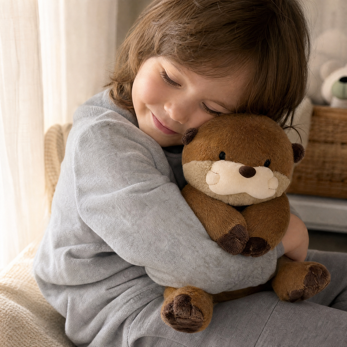 Realistische bruine otter knuffel 27 cm