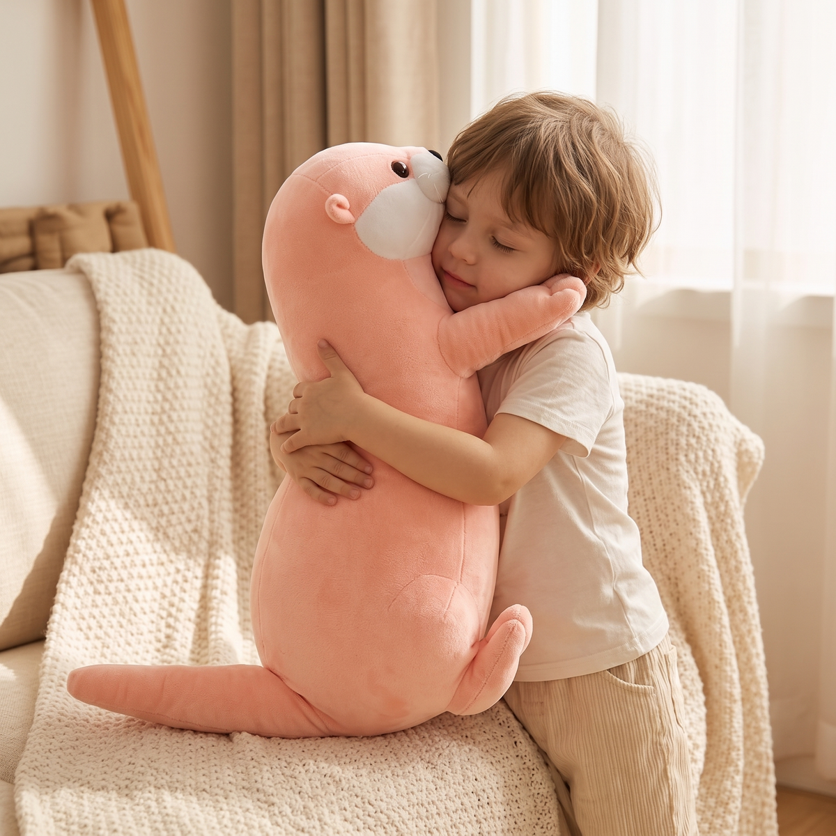 Zachte roze otter knuffel