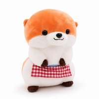 Otter knuffel met geruit schort