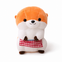 Otter knuffel met geruit schort