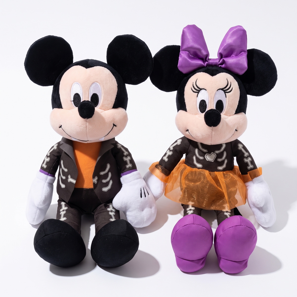 Mickey en Minnie knuffel Halloween skelet