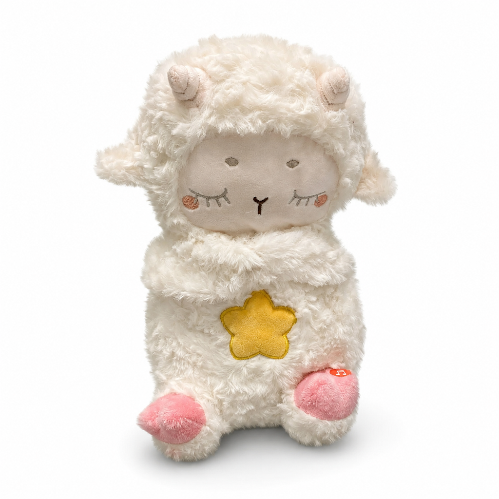 Ademende schaap knuffel met slaapliedje