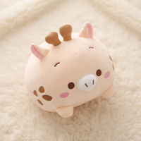 Roze giraf knuffelkussen 20 cm