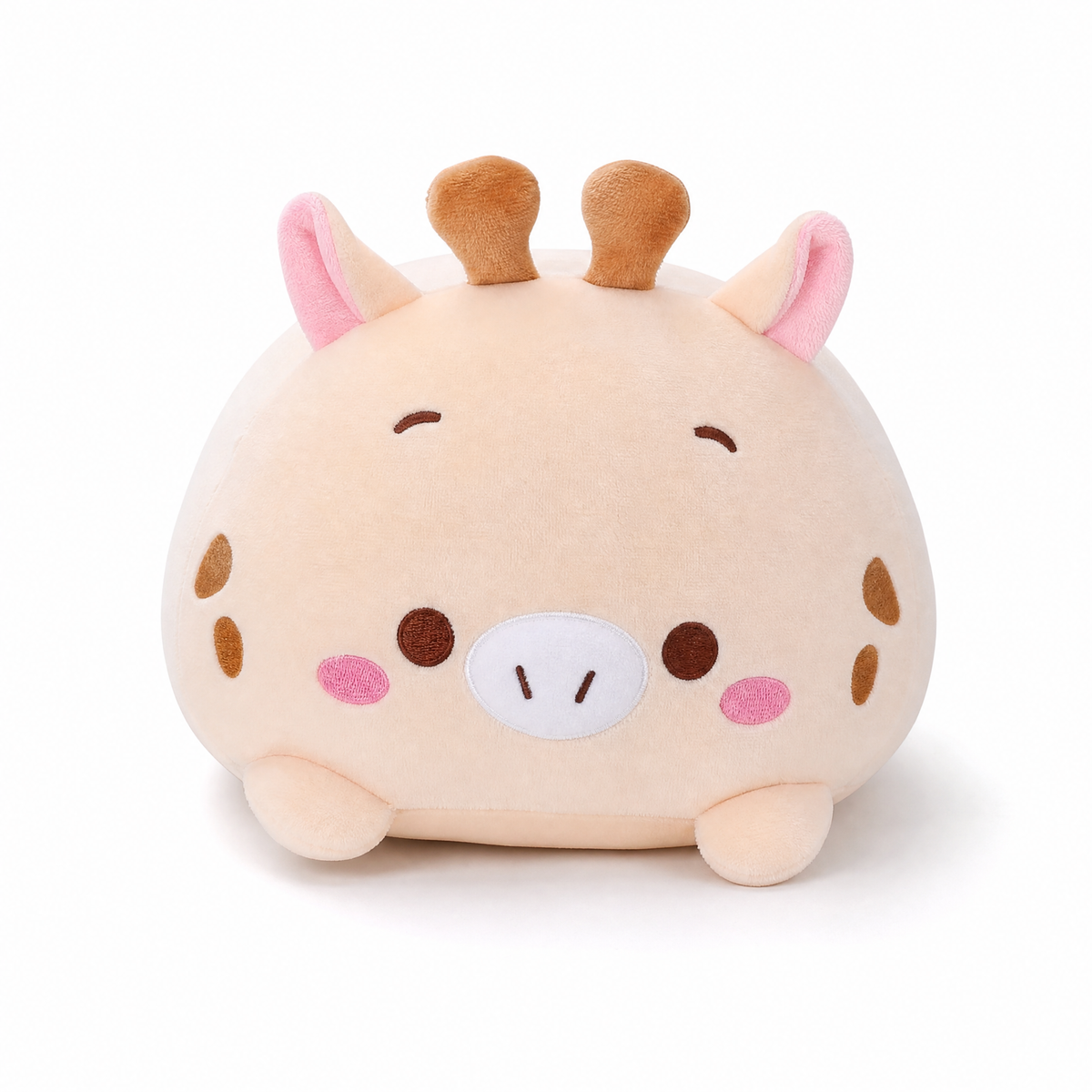 Roze giraf knuffelkussen 20 cm