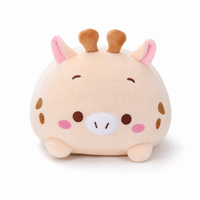 Roze giraf knuffelkussen 20 cm