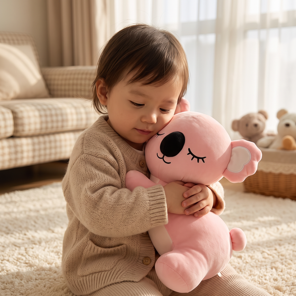 Knuffelig rustgevend roze koala knuffelkussen