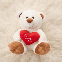 Witte beer knuffel met hart I Love You 33 cm