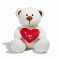 Witte beer knuffel met hart I Love You 33 cm