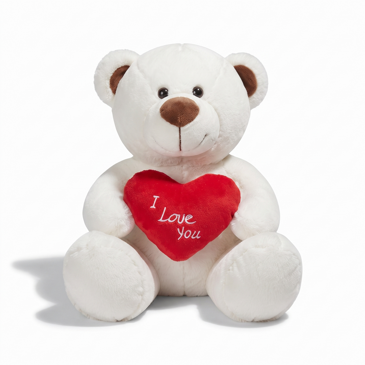 Witte beer knuffel met hart I Love You 33 cm