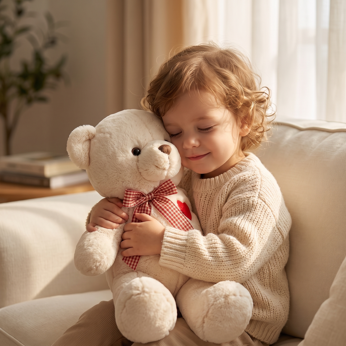Witte beer knuffel met rood hart