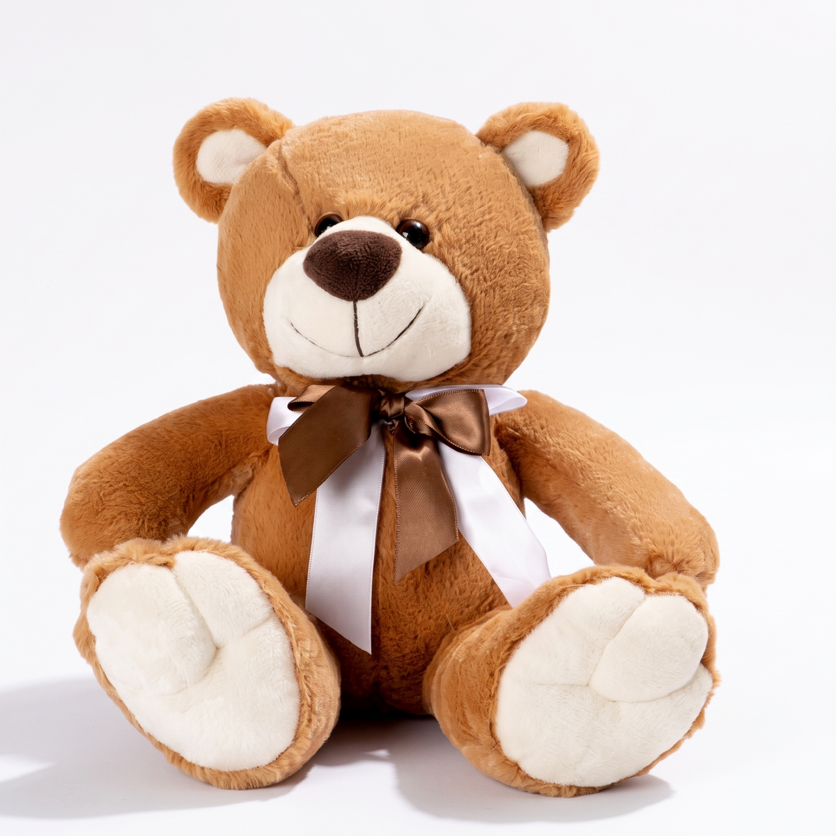 Bruine beer knuffel met satijnen strik