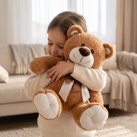 Bruine beer knuffel met satijnen strik