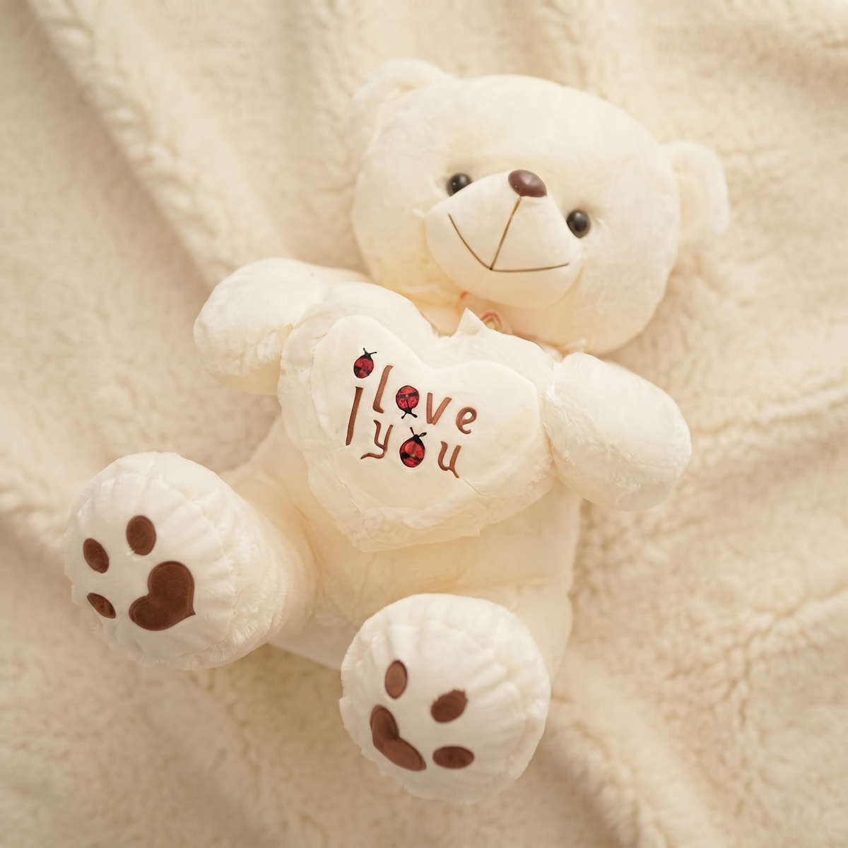 Beer knuffel met hart I Love You 50-70 cm