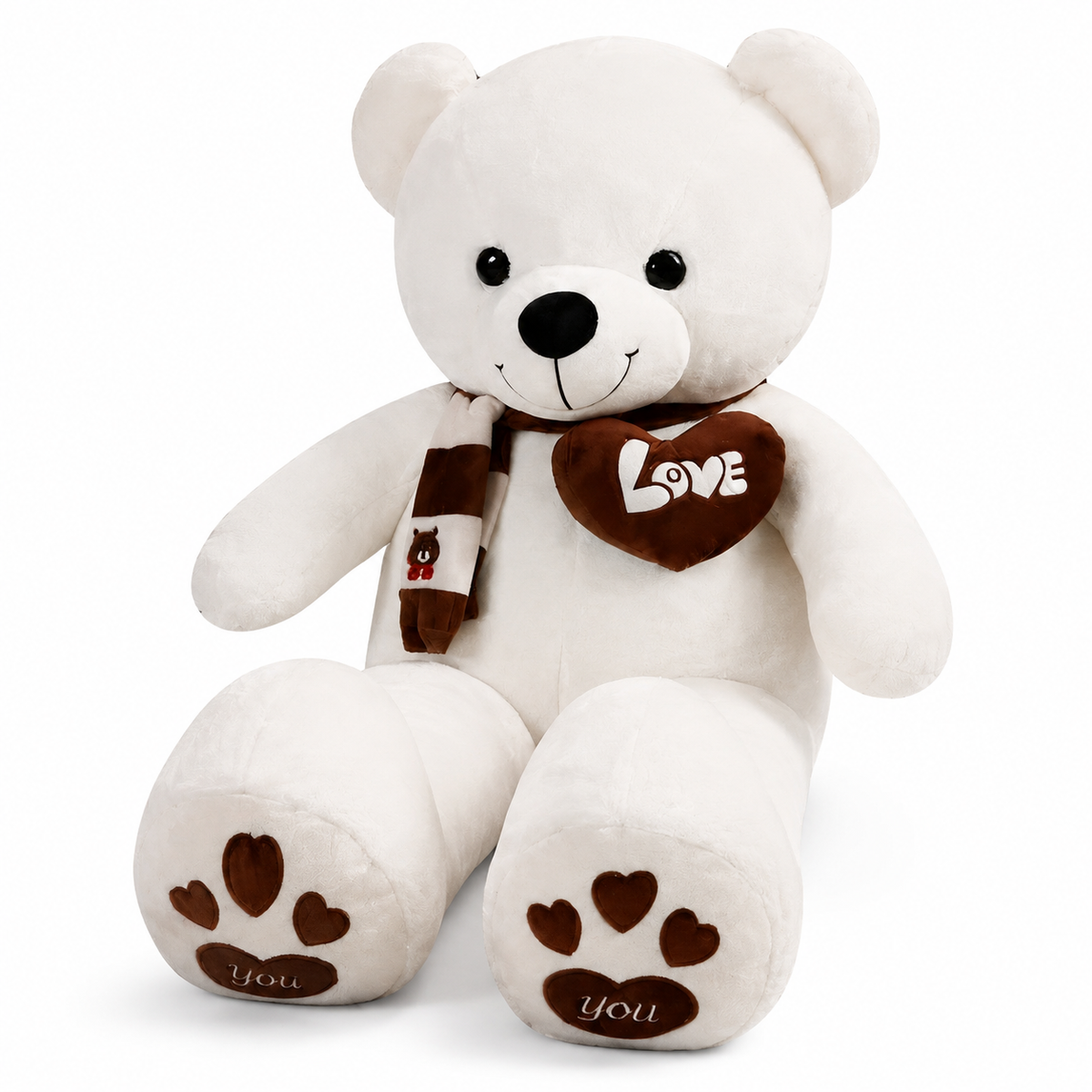 Reusachtige witte beer knuffel met hart Love