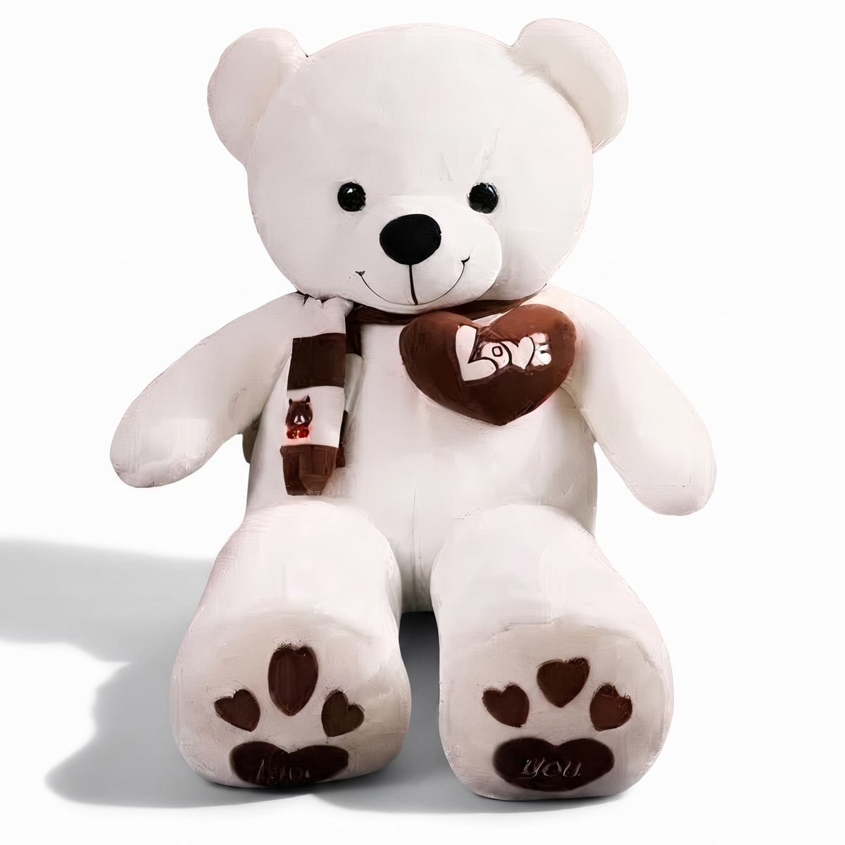 Reusachtige witte beer knuffel met hart Love
