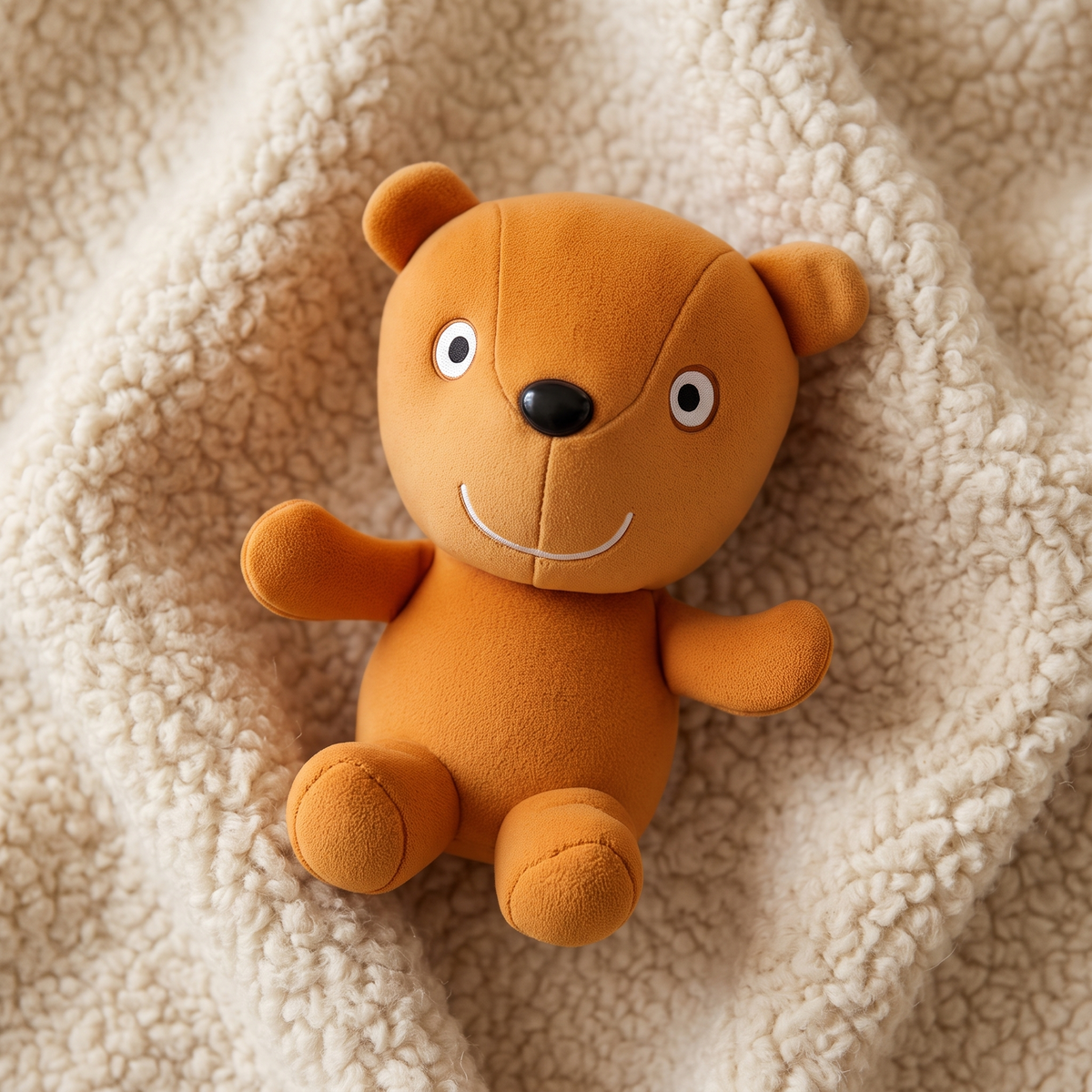 Lachende oranje beer knuffel 19 cm