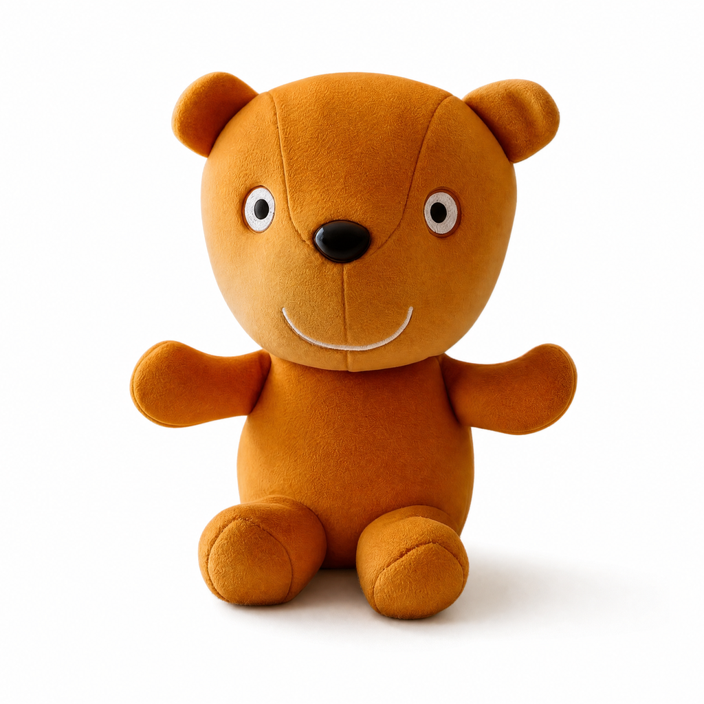 Lachende oranje beer knuffel 19 cm