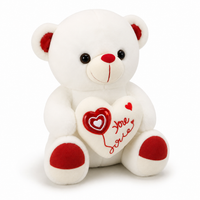 Wit Valentijn beertje knuffel met hart Love