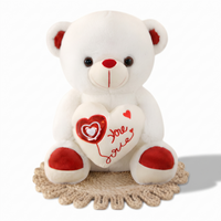 Wit Valentijn beertje knuffel met hart Love