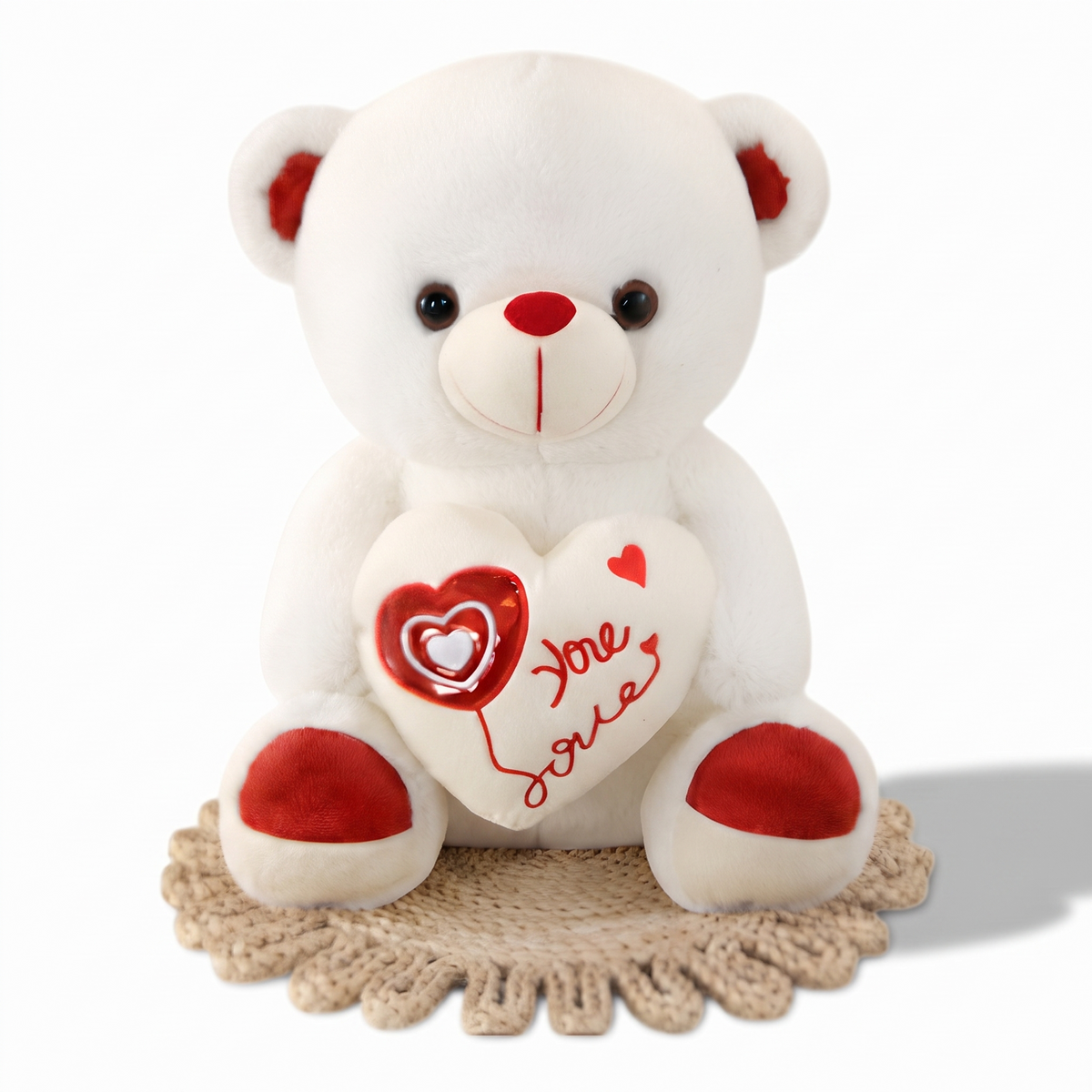 Wit Valentijn beertje knuffel met hart Love