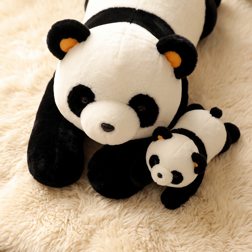 Reusachtige verzwaarde panda knuffel zwart-wit