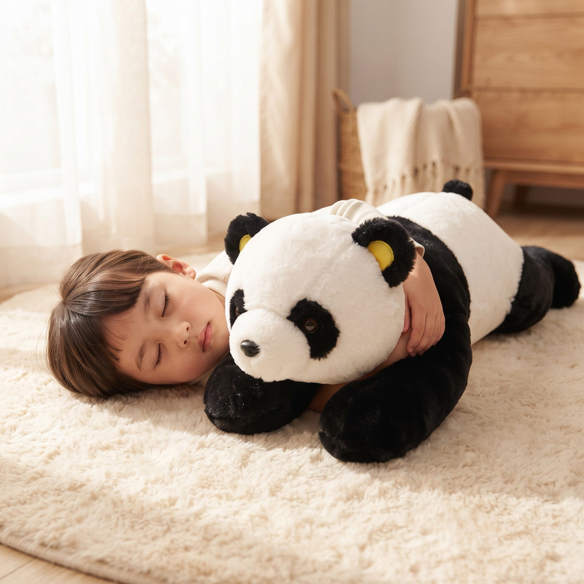 Reusachtige verzwaarde panda knuffel zwart-wit