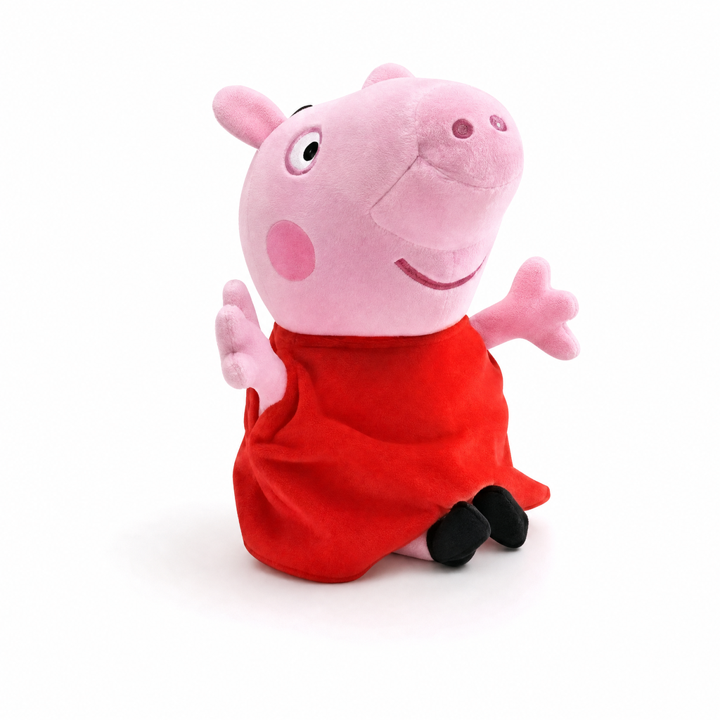 Peppa Big knuffel 19 cm met rode jurk