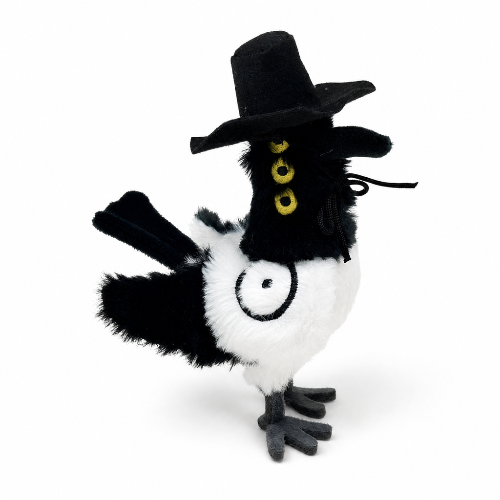 Ekster knuffel Sussie met hoge hoed