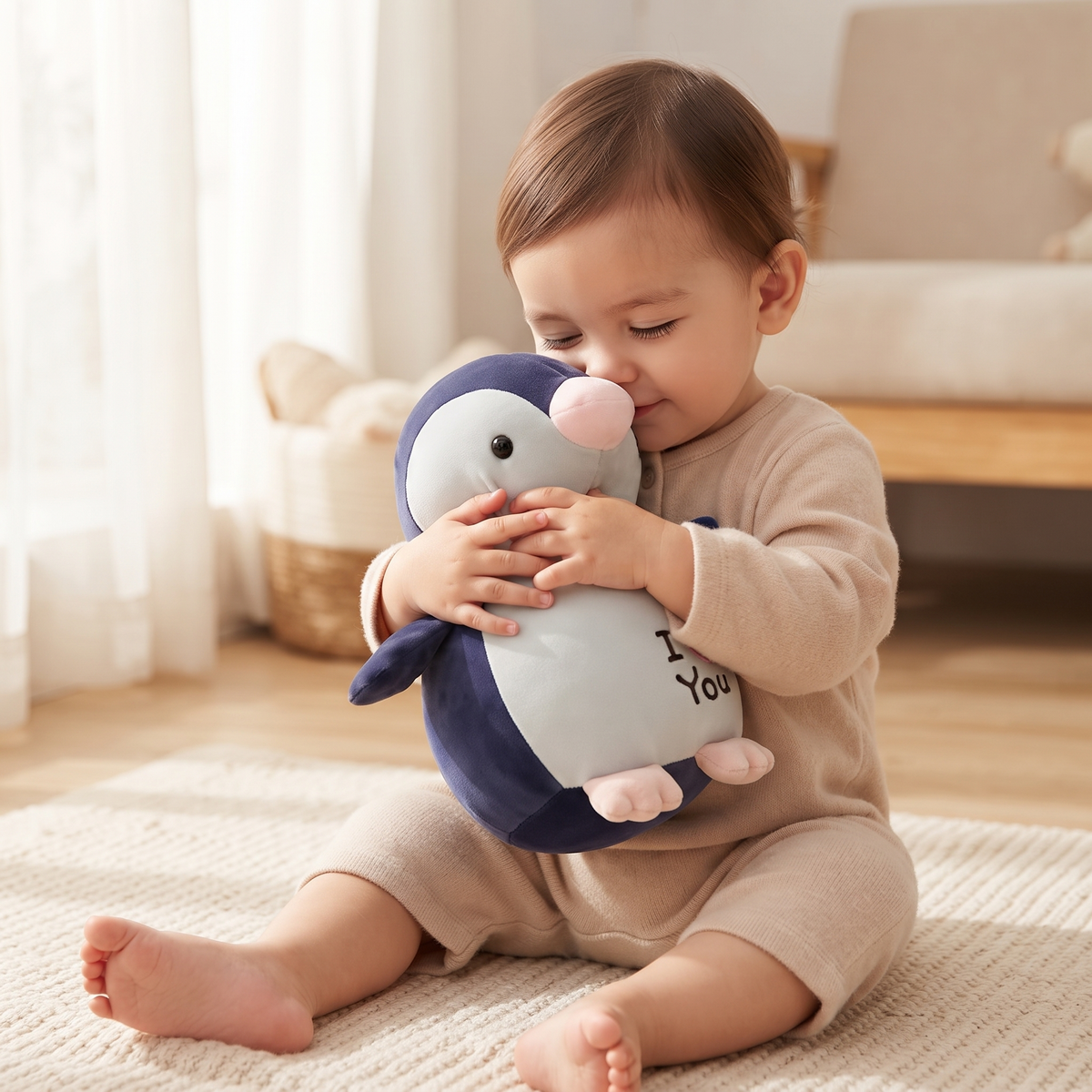 Pinguïn knuffel I Love You