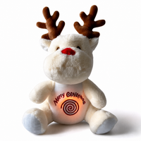Ademende kerst rendier knuffel wit of bruin
