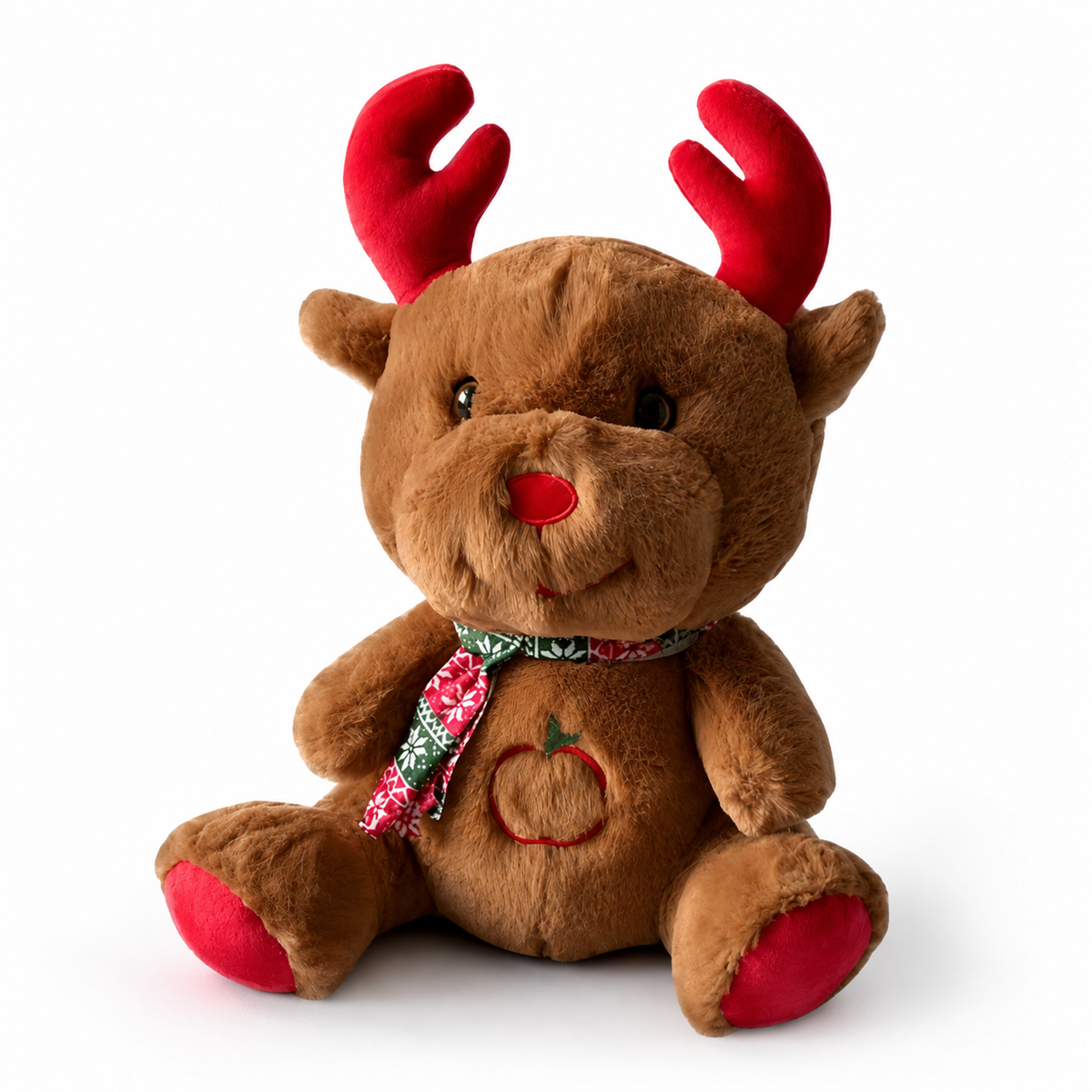 Ademende kerst rendier knuffel wit of bruin
