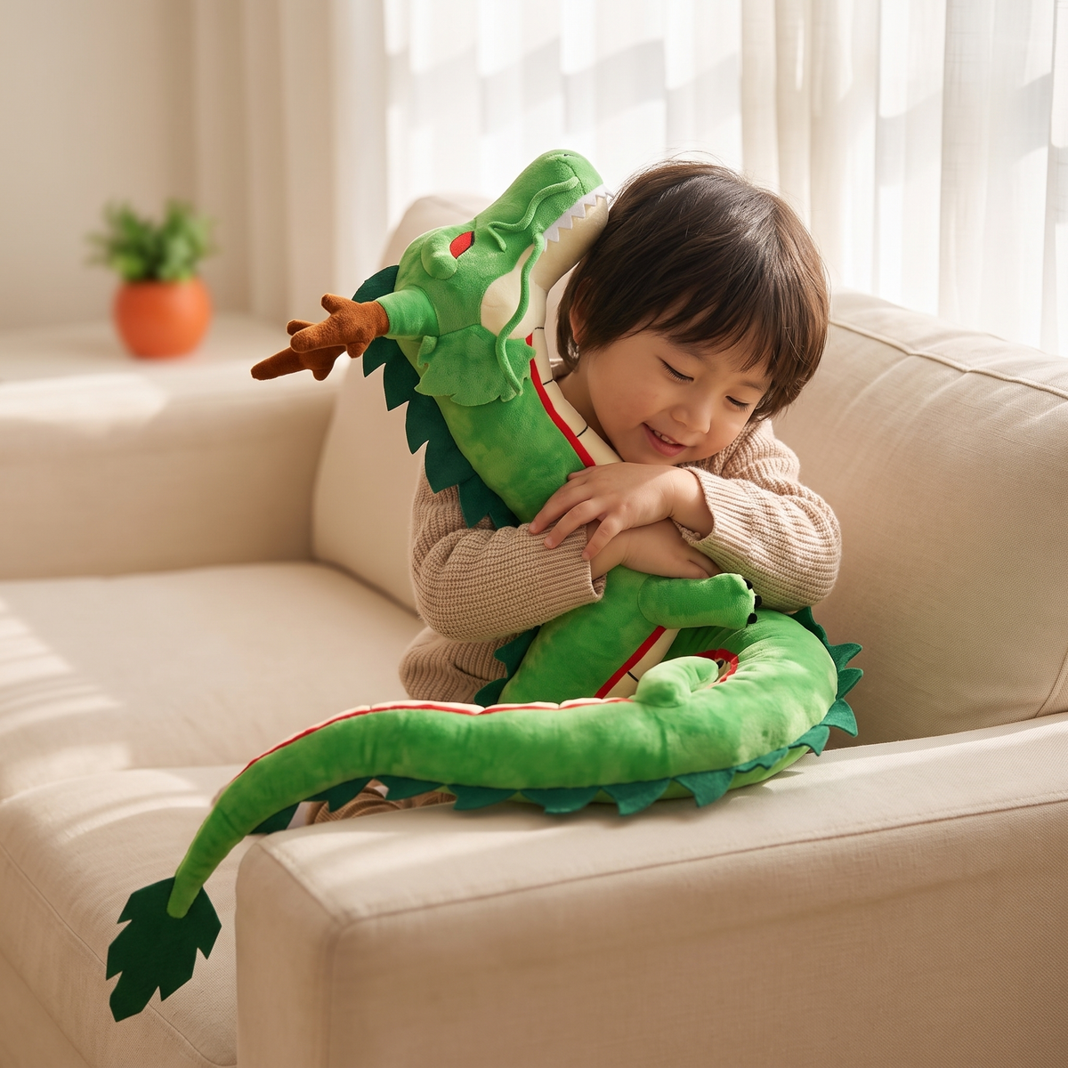 Reusachtige heilige draak Shenron knuffel