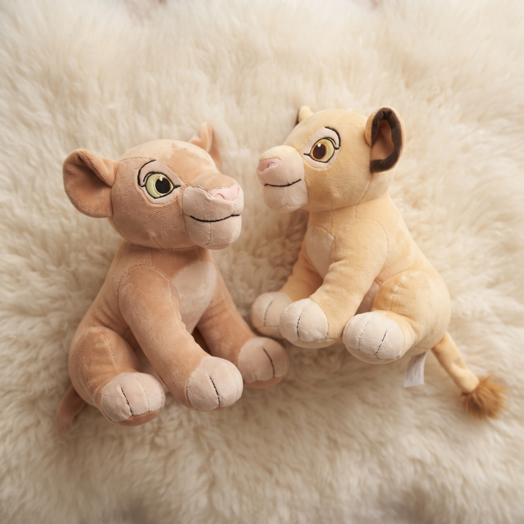 Simba en Nala duo knuffel De Leeuwenkoning 26 cm