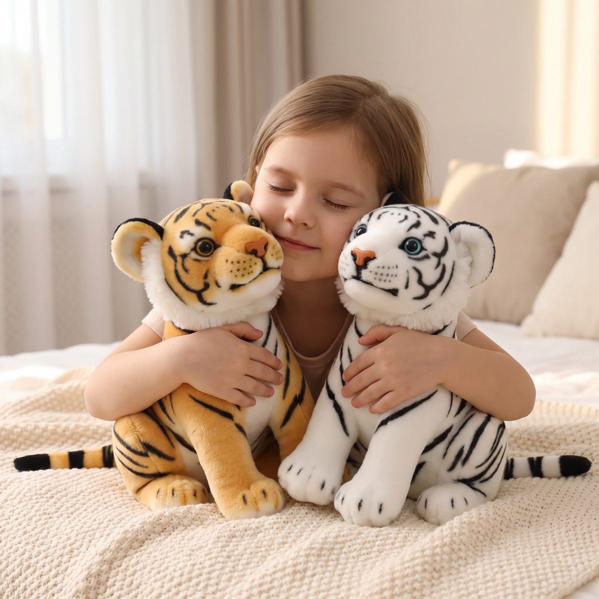 Realistische baby tijger knuffel 23 cm